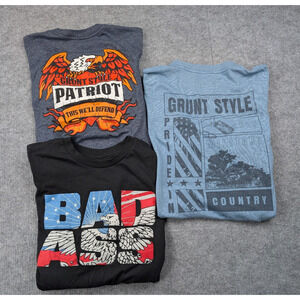 Grunt Style Shirts Mens Large 3 Tees Patriotic Americana Military Lightweight